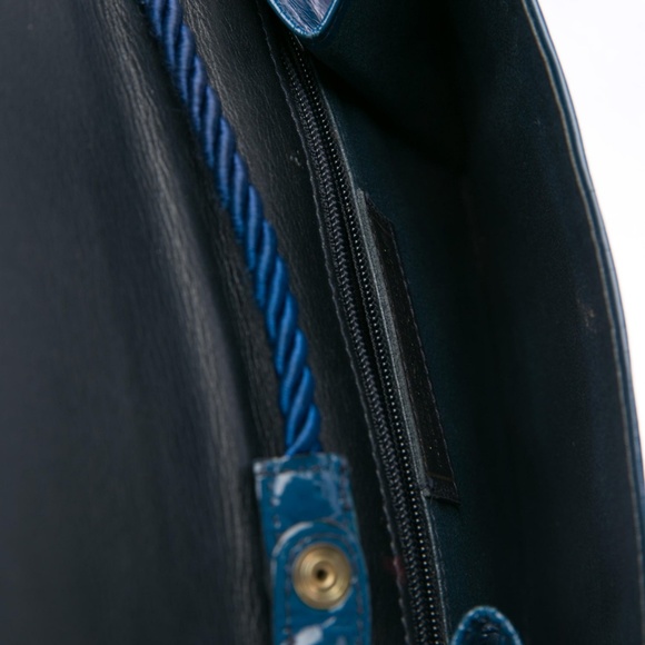 FENDI BLUE PATENT SQUARE SHOULDER BAG - Picture 5 of 5